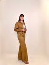 Astrid Nora Vegan Leather Jacket- Camel-Hand In Pocket