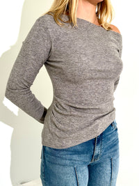 Frankie Sweater - Heather Grey-Hand In Pocket