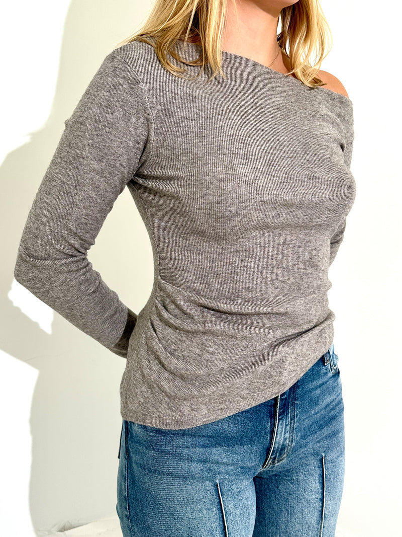 Frankie Sweater - Heather Grey-Hand In Pocket