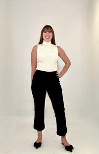 Astrid Olivia Turtleneck Tank - Cream-Hand In Pocket