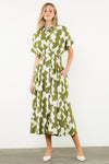 THML Cora Printed Dress- Vine-Hand In Pocket