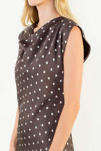 THML Gemma Polka Dot Dress - Brown