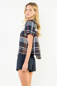 THML Grace Top - Blue-Hand In Pocket