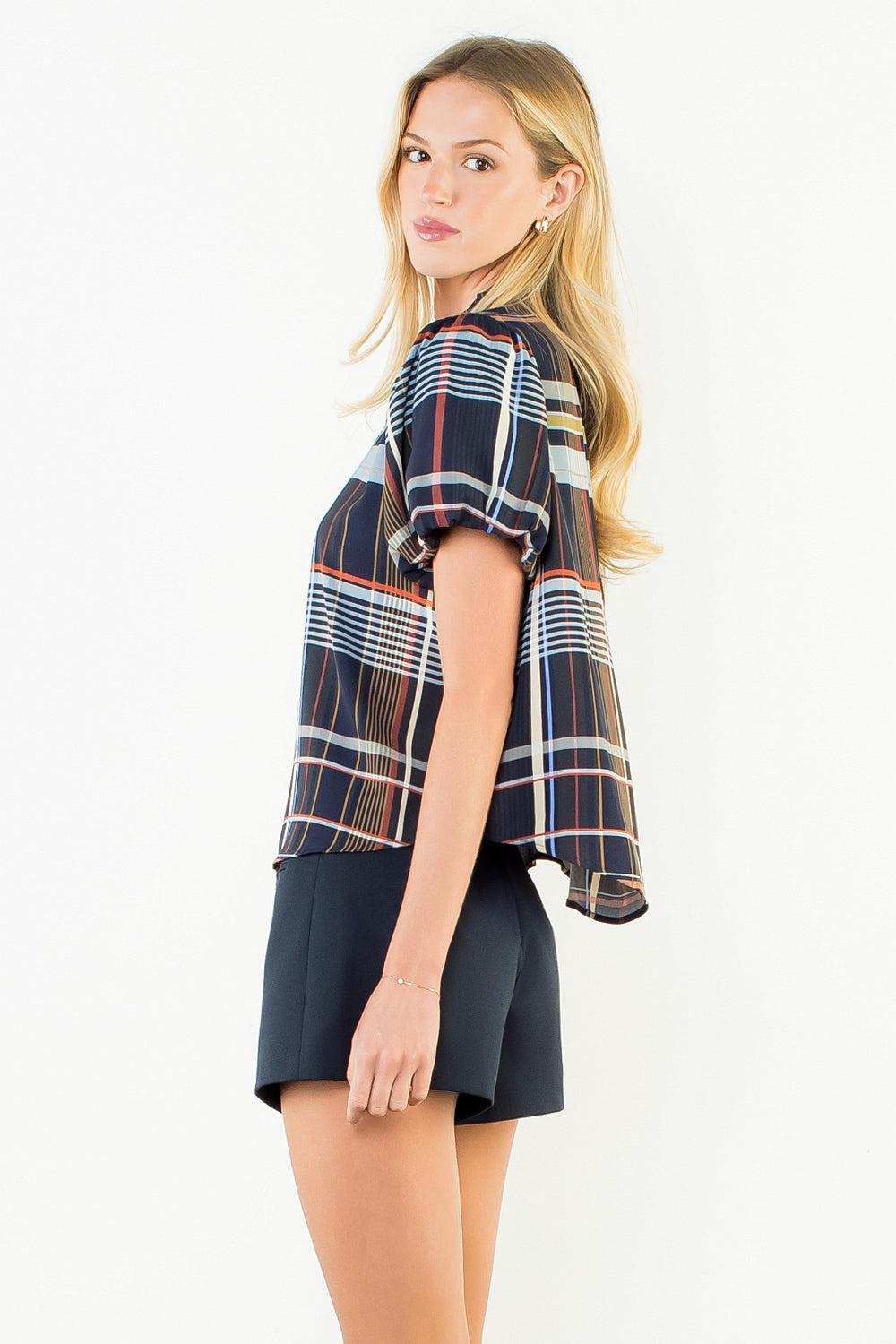 THML Grace Top - Blue-Hand In Pocket
