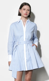 Greylin Faith Mini Shirtdress - Blue-Hand In Pocket