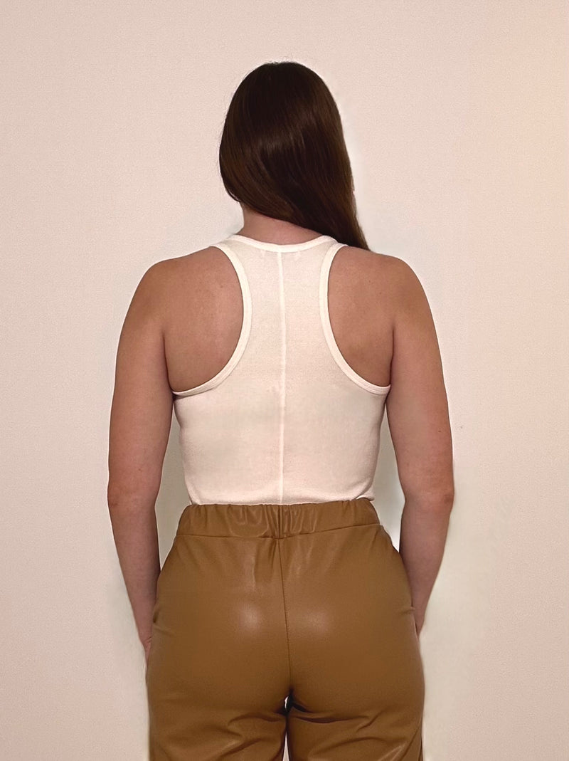 Michael Stars Cher Scoop Neck Tank - Chalk-Hand In Pocket