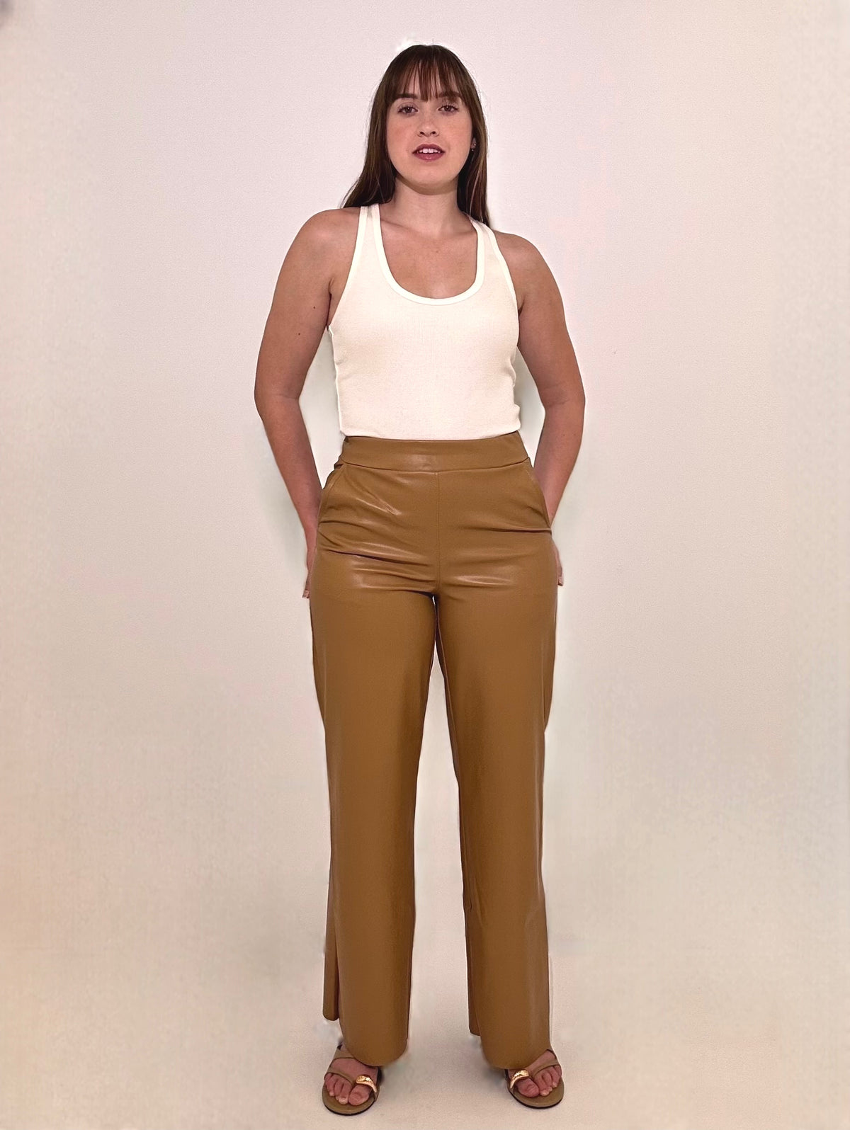 Michael Stars Cher Scoop Neck Tank - Chalk-Hand In Pocket