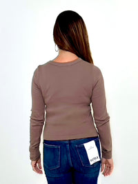 Michael Stars Orion Crop Tee - Cobblestone-Hand In Pocket