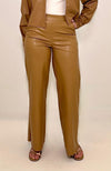 Astrid Amelia Faux Leather Pant - Camel-Hand In Pocket