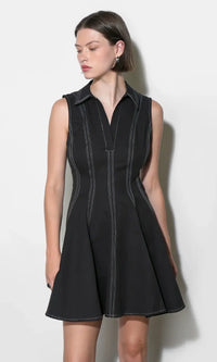 Greylin Sydney Flare Mini Dress - Black-Hand In Pocket