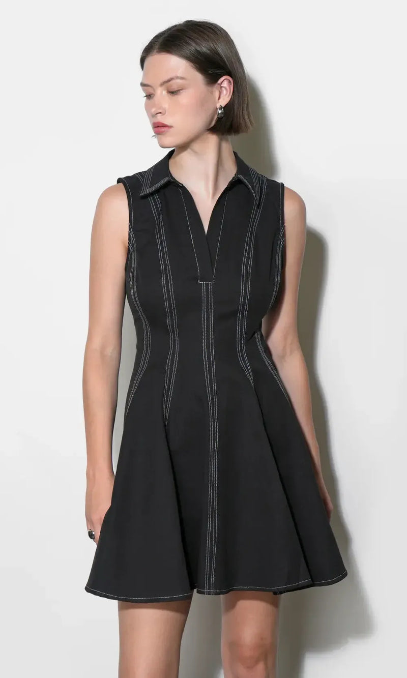 Greylin Sydney Flare Mini Dress - Black-Hand In Pocket