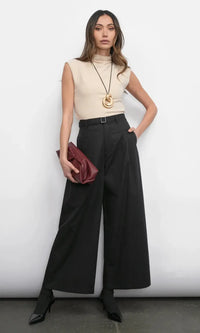 Greylin Paloma Funnel Neck Knit Top - Sand-Hand In Pocket