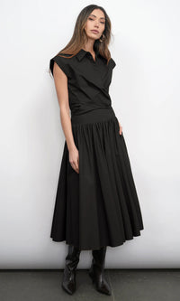 Greylin Eloise Wrap Front Top - Black-Hand In Pocket