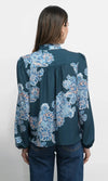Greylin Cierra Tie Neck Blouse- Teal
