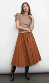 Greylin Rowe Flutter Sleeve Knit Top- Brown