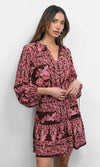 Greylin Ringo Smocked Mini Dress- Maroon