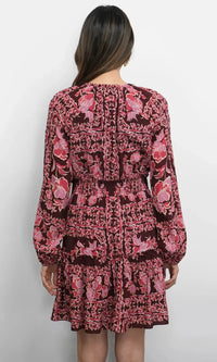 Greylin Ringo Smocked Mini Dress- Maroon