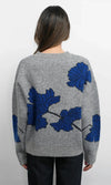 Greylin Bennett Flower Sweater- Grey/ Sapphire