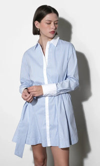 Greylin Faith Mini Shirtdress - Blue-Hand In Pocket