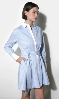 Greylin Faith Mini Shirtdress - Blue-Hand In Pocket