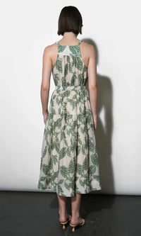 Greylin Veneria Halter Midi Dress - Green-Hand In Pocket