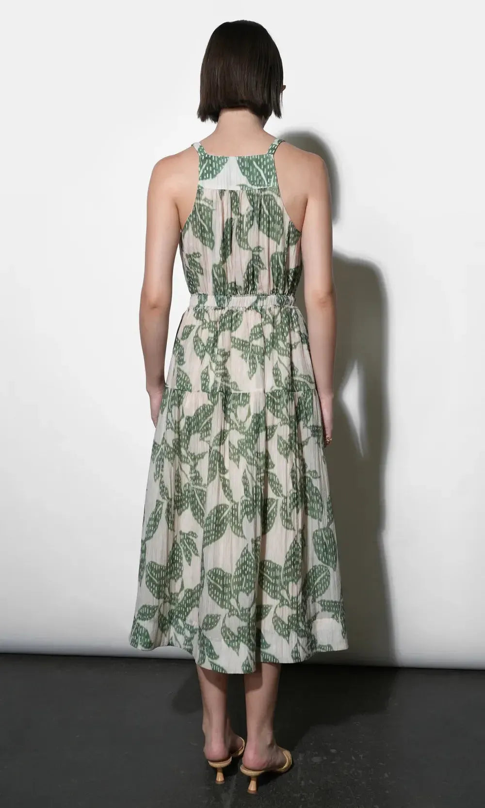 Greylin Veneria Halter Midi Dress - Green-Hand In Pocket