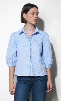 Greylin Eleanor Blouse - Blue-Hand In Pocket