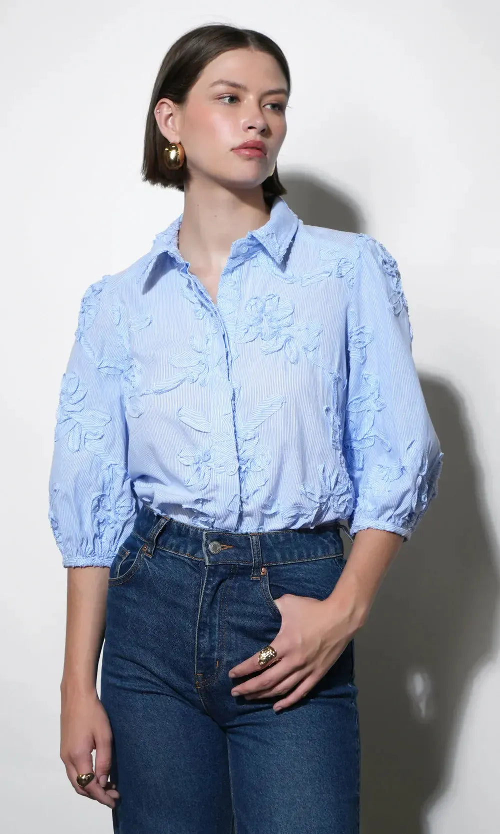 Greylin Eleanor Blouse - Blue-Hand In Pocket