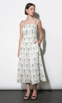 Greylin Sara Midi Dress - Cream-Hand In Pocket