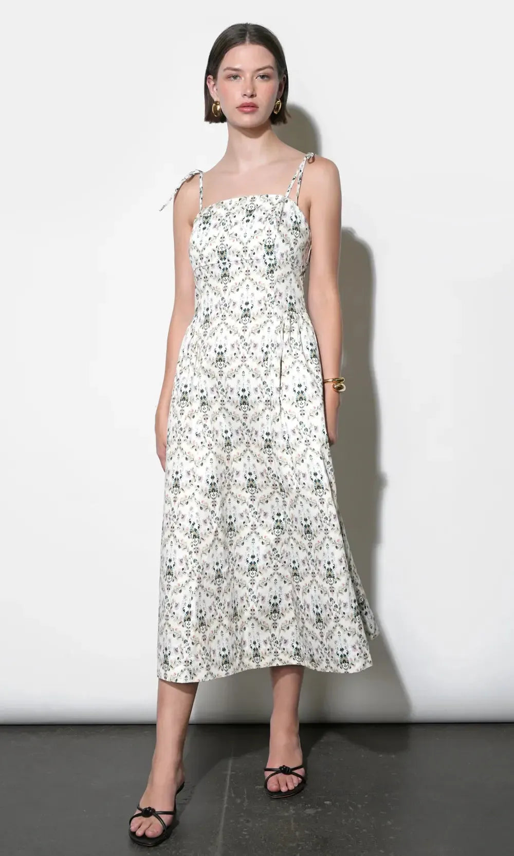 Greylin Sara Midi Dress - Cream-Hand In Pocket