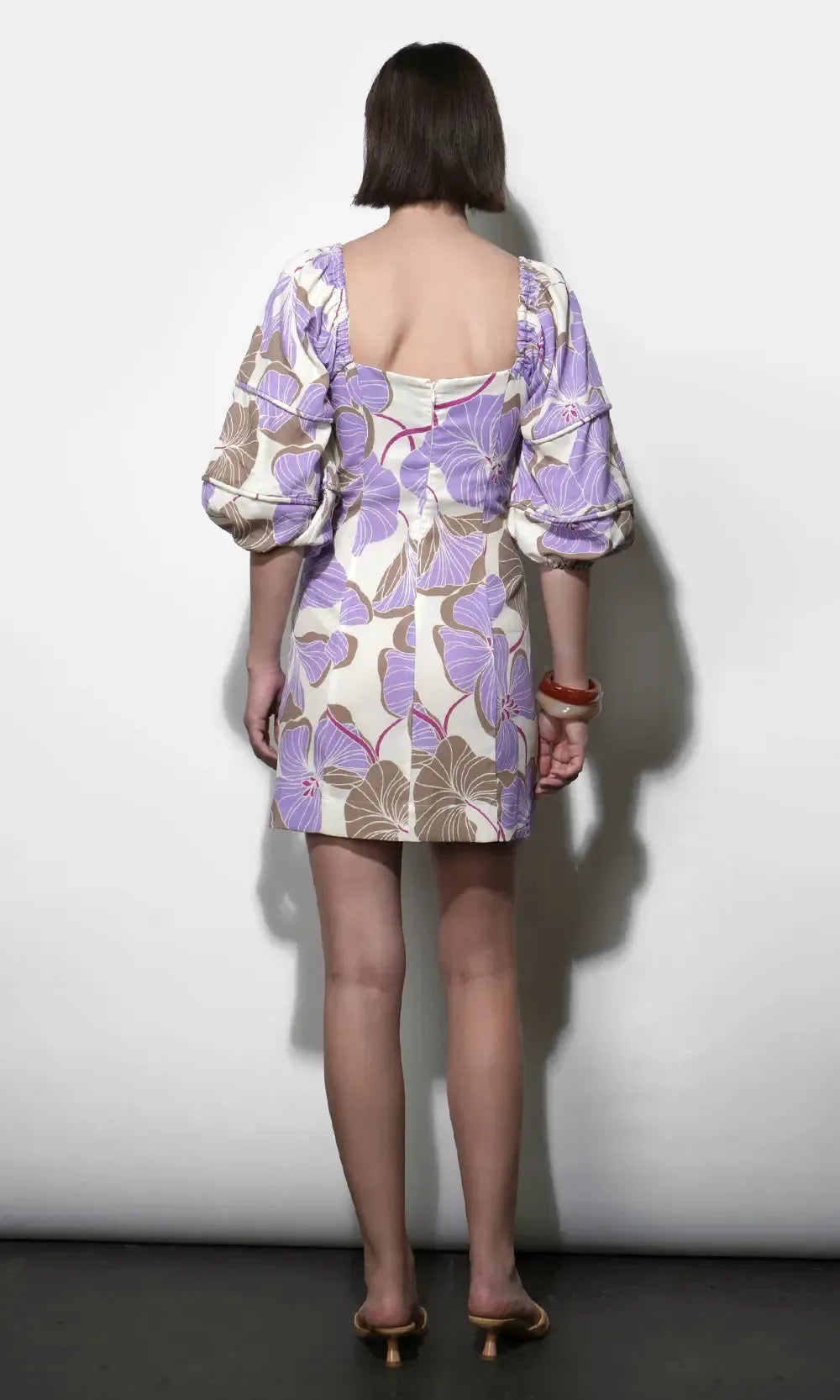 Greylin Emery Mini Dress - Cream/Lilac-Hand In Pocket