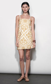 Greylin Nadine Mini Dress - Brown/Yellow-Hand In Pocket