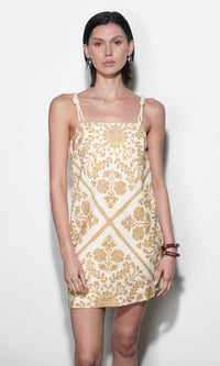 Greylin Nadine Mini Dress - Brown/Yellow-Hand In Pocket