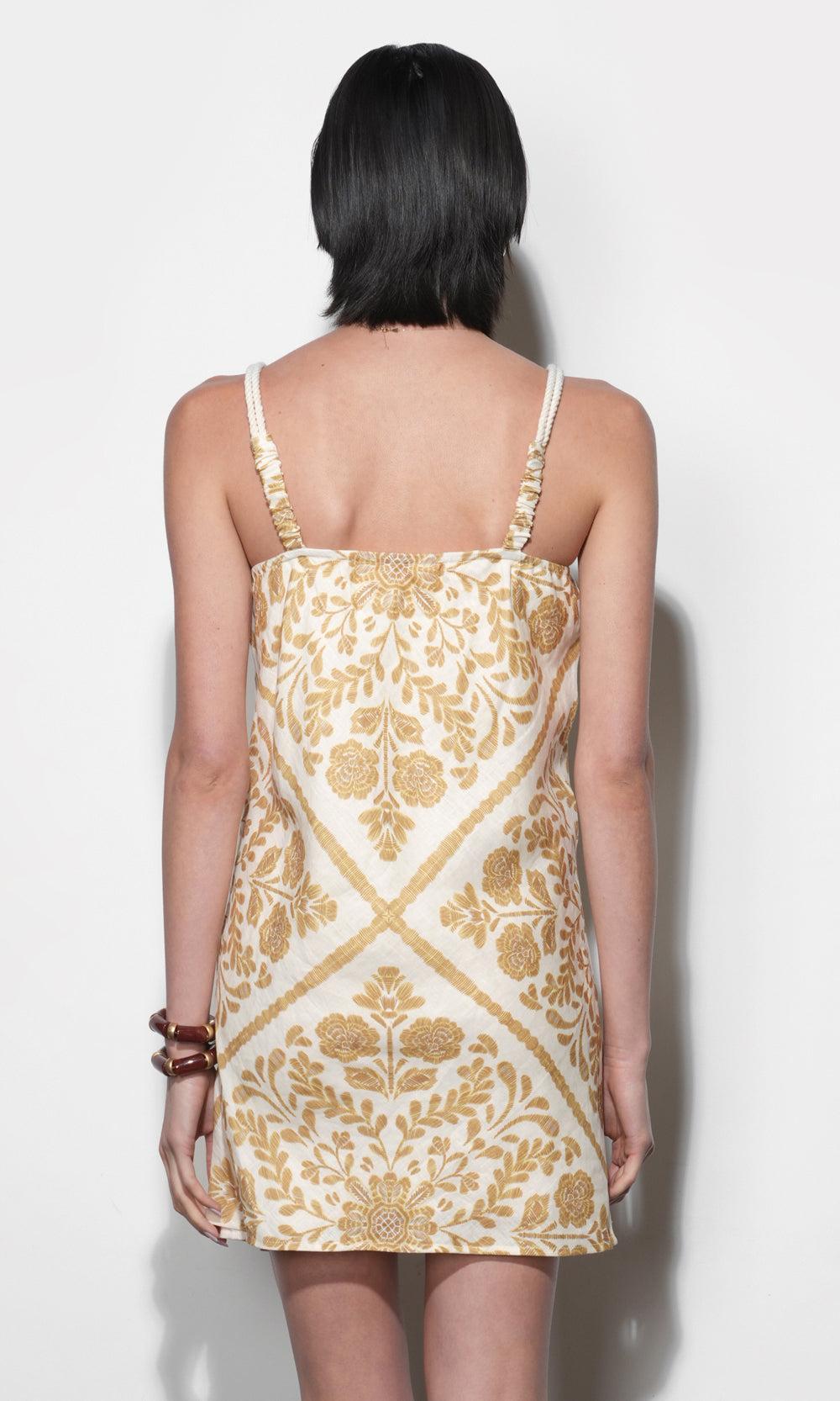 Greylin Nadine Mini Dress - Brown/Yellow-Hand In Pocket