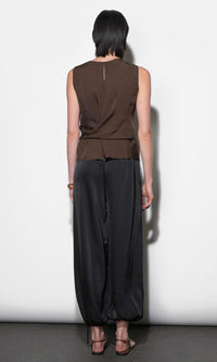 Greylin Lola Side Tie Blouse - Brown-Hand In Pocket