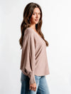 Kerisma RYU V-Neck Top - Mocha Mouse-Hand In Pocket