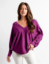Kerisma RYU V-Neck Top - Purple Magic-Hand In Pocket