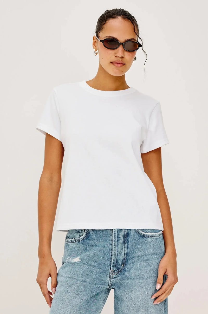 Rails Girlfriend Tee - White-Hand In Pocket