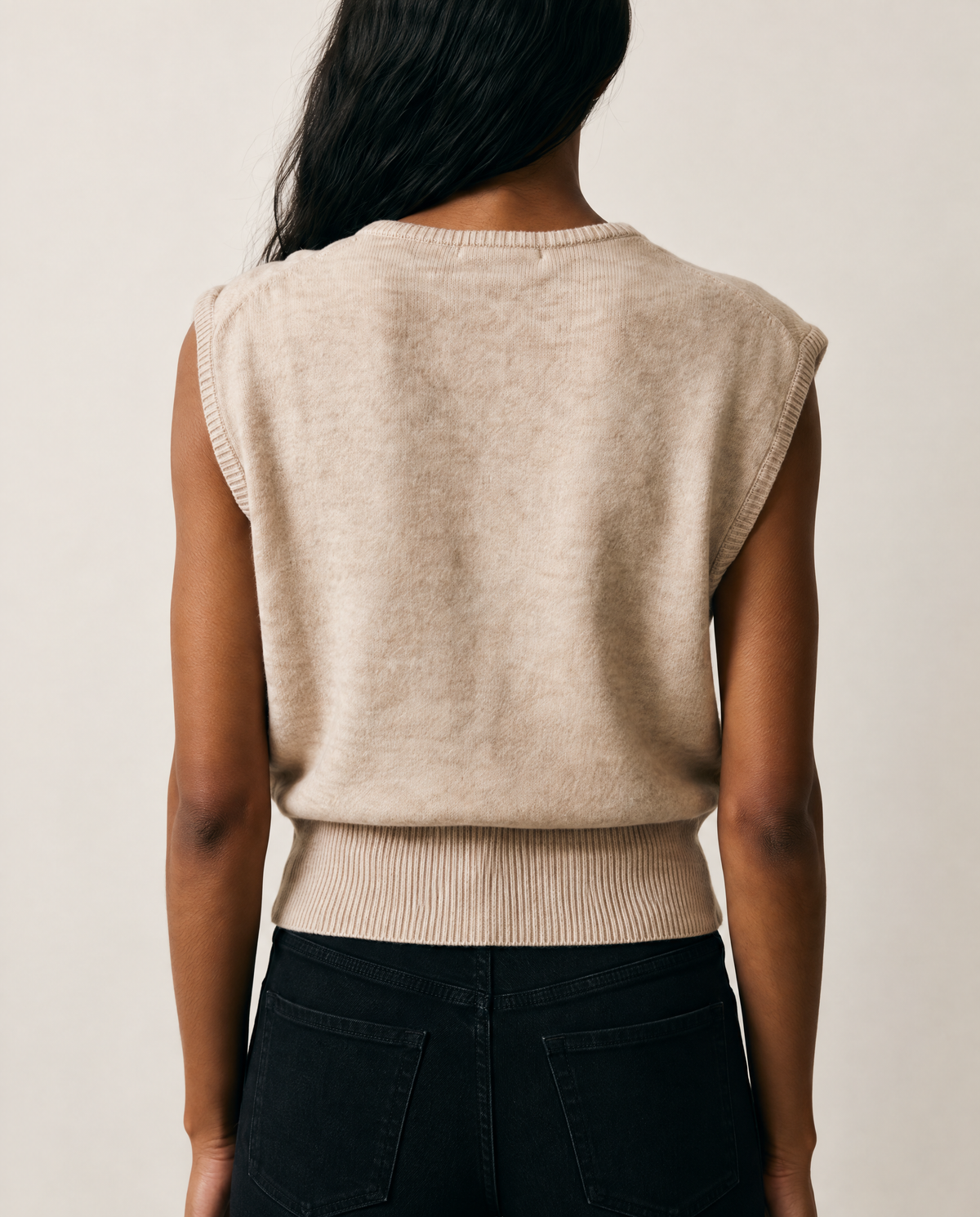 THML Cosette Top - Oatmeal-Hand In Pocket