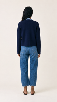 THML Harlow Cardigan - Navy-Hand In Pocket