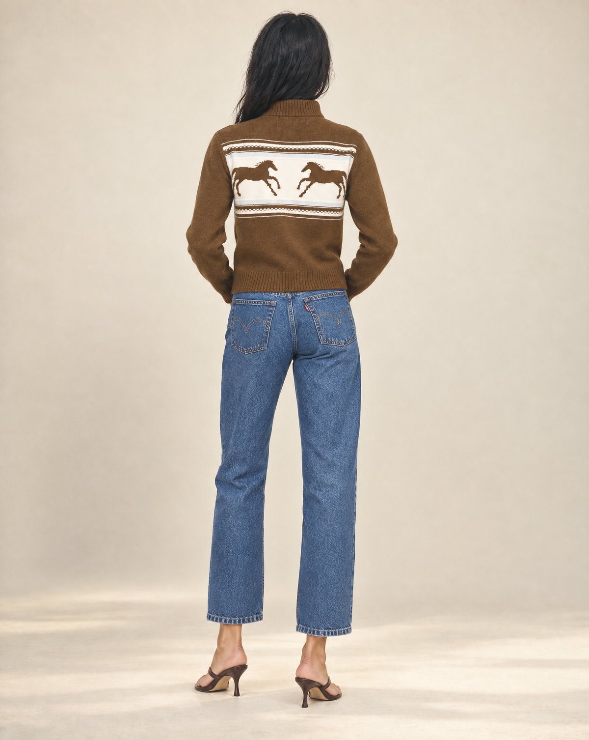 Fina Pony Cardigan - Brown-Hand In Pocket