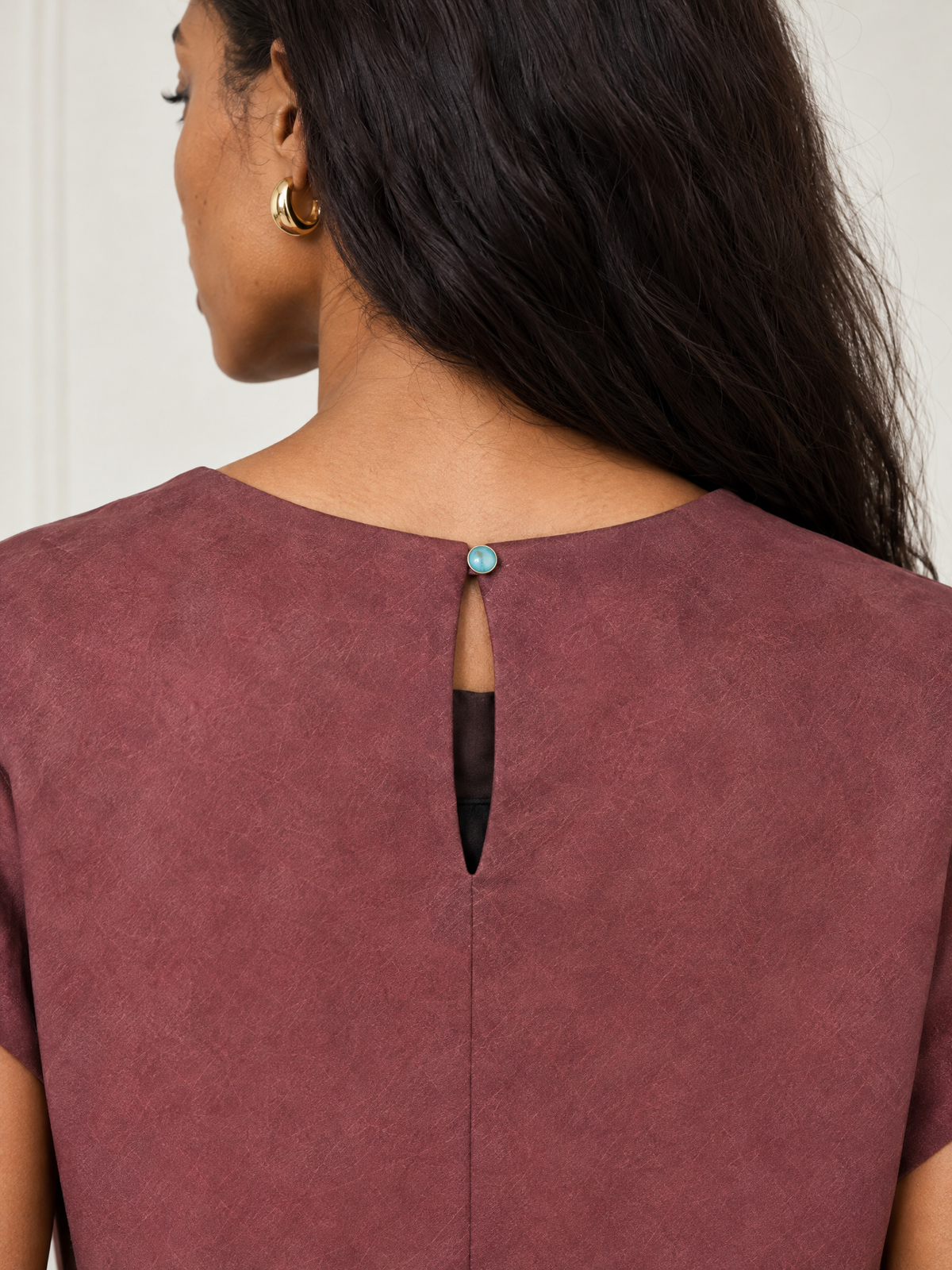 THML Ellie Suede Top - Claret-Hand In Pocket