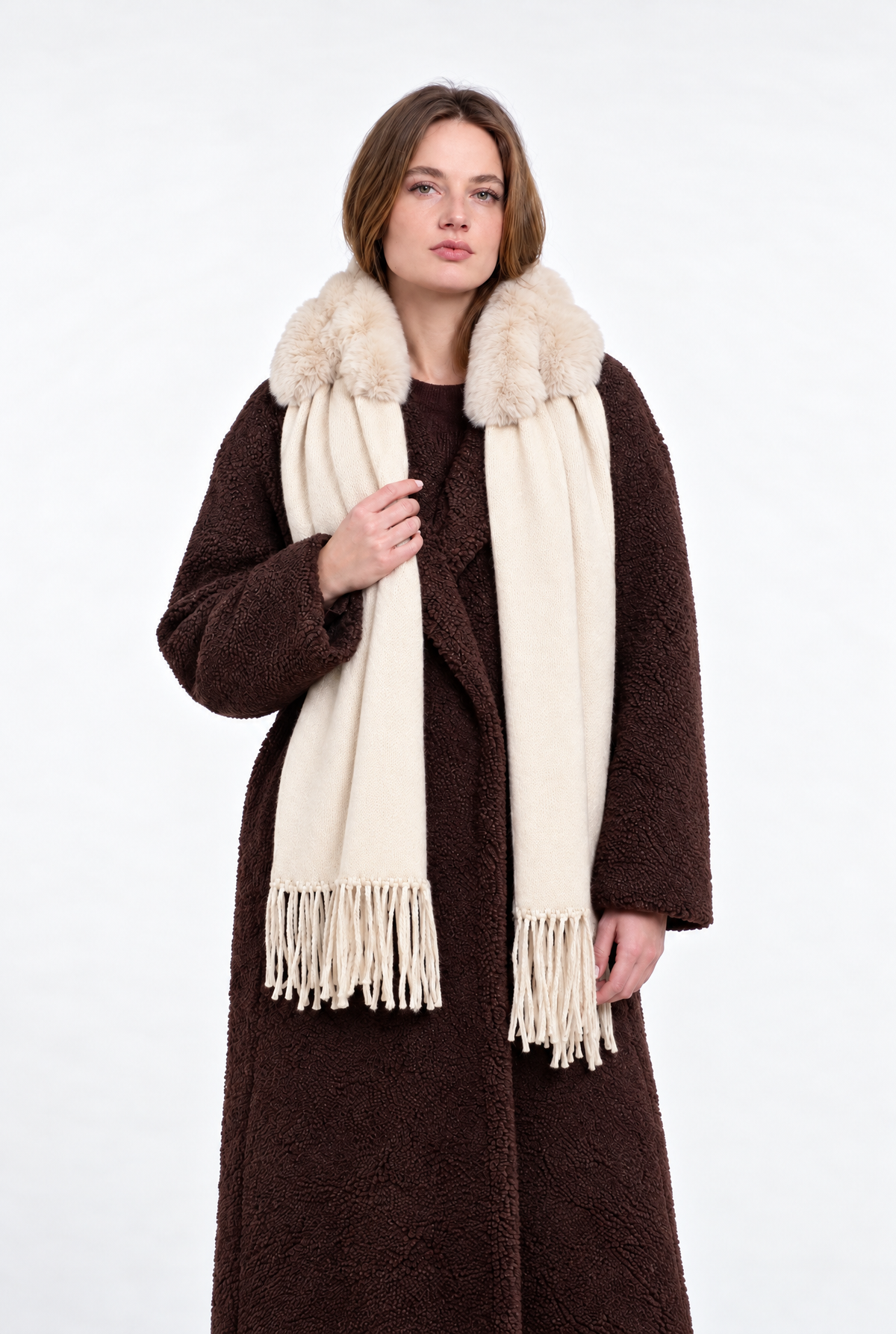 Rino & Pelle Zelda Super Fluffy Scarf - Snow