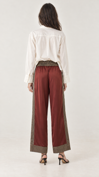 THML Thea Satin Pants - Burgundy