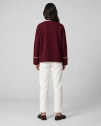 THML Annabelle Cardigan - Burgundy-Hand In Pocket