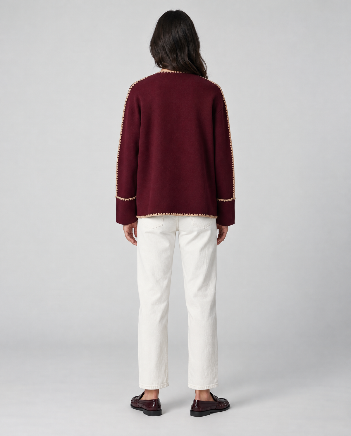 THML Annabelle Cardigan - Burgundy-Hand In Pocket