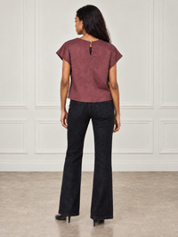 THML Ellie Suede Top - Claret-Hand In Pocket