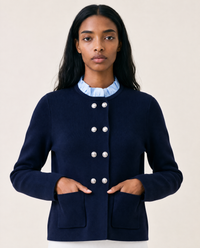 THML Harlow Cardigan - Navy-Hand In Pocket