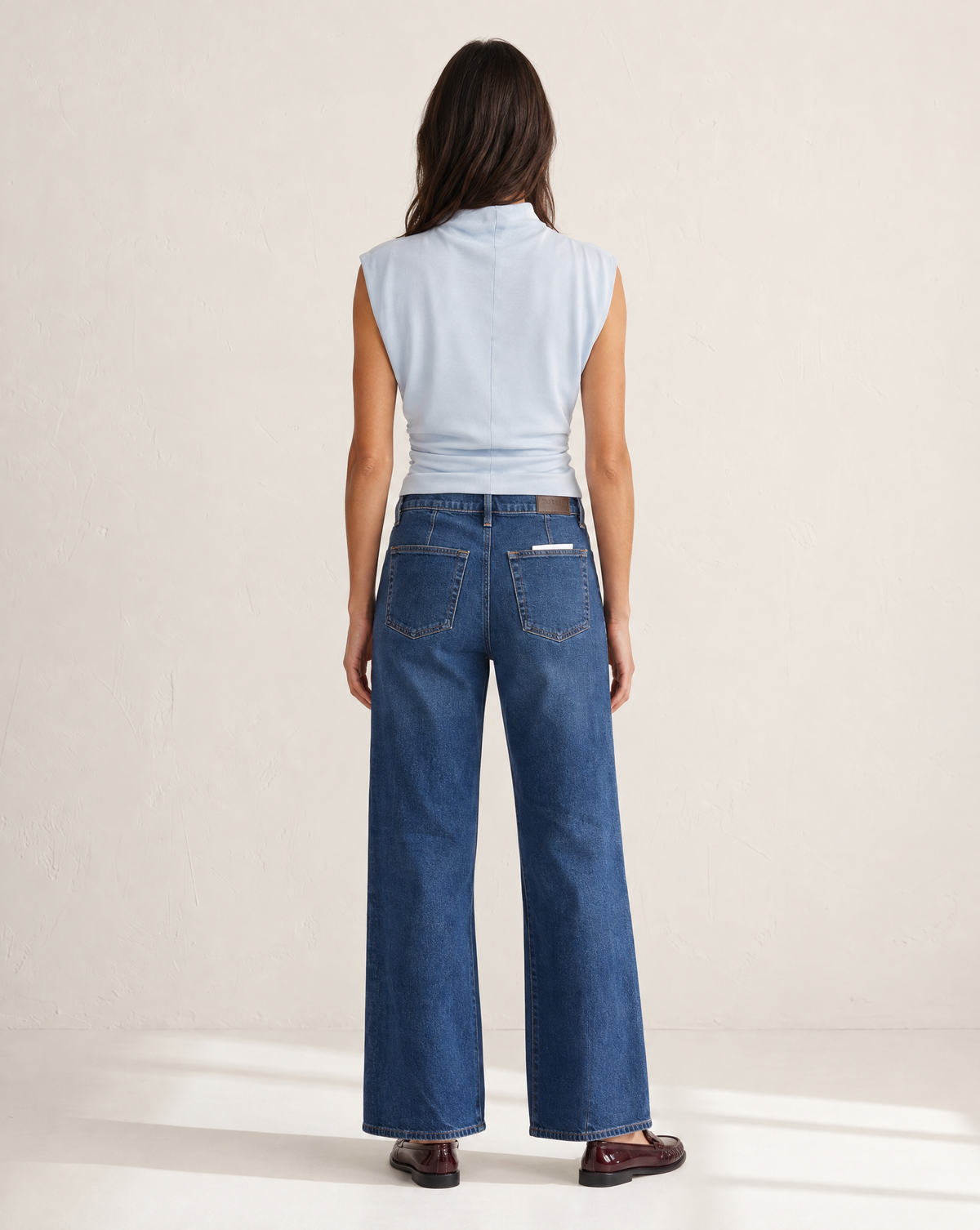 Michael Stars Amara Mock Neck Top - Aura-Hand In Pocket