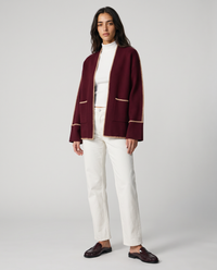 THML Annabelle Cardigan - Burgundy-Hand In Pocket